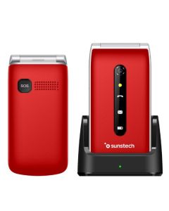 TELEFONO SUNSTECH CELT18RD ROJO TAPA PERSONAS MAYORES