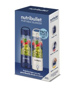 PACK 2 BATIDORAS DE VASO NUTRIBULLET NBP003W PORTABLE