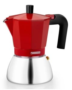 CAFETERA MONIX INDUCTION INOX ROJA 3T (M863103)