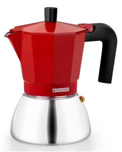 CAFETERA MONIX INDUCTION INOX ROJA 6T (M863106)